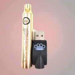 Brass Knuckles Gold Wooden CBD VV 510 Thread 650mAh CE Steel